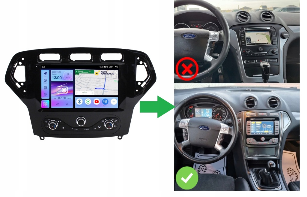 RADIO NAWIGACJA GPS FORD MONDEO MK4 2011-2014 ANDROID CARPLAY 8/128 GB