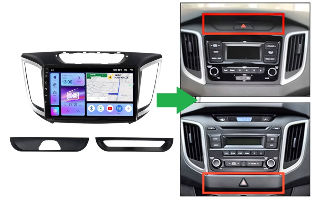 RADIO SAMOCHODOWE HYUNDAI IX25 2014-2019 ANDROID CARPLAY BLUETOOTH 64GB