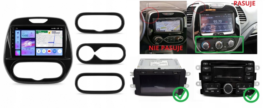 RADIO NAWIGACJA RENAULT CAPTUR 2013-2017 ANDROID CARPLAY BLUETOOTH 64GB