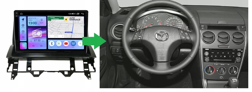 RADIO NAWIGACJA GPS MAZDA 6 2002-2008 ANDROID