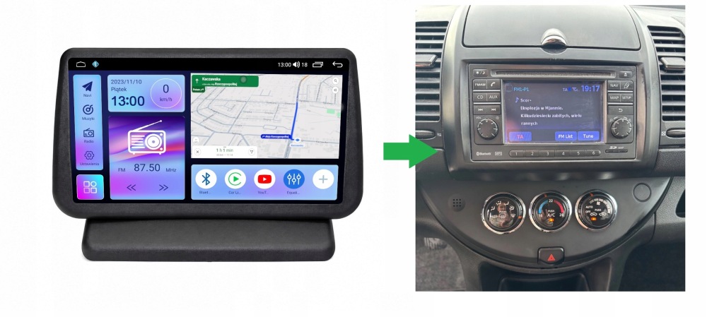 RADIO NAWIGACJA GPS NISSAN NOTE 2005-2012 ANDROID CARPLAY 4/64 GB 4 RADIO NAWIGACJA GPS NISSAN NOTE 2005-2012 ANDROID CARPLAY 4/64 GB
