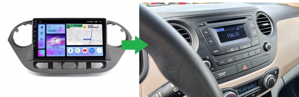 RADIO NAWIGACJA GPS HYUNDAI i10 2013+ ANDROID CARPLAY BLUETOOTH 4 RADIO NAWIGACJA GPS HYUNDAI i10 2013+ ANDROID CARPLAY BLUETOOTH