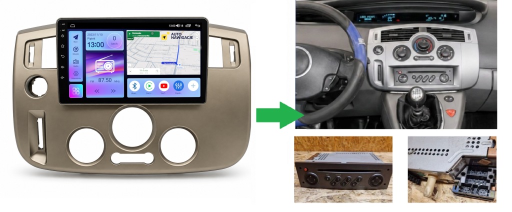 RADIO NAWIGACJA GPS RENAULT SCENIC 2003-2009 WIFI CARPLAY ANDROID 64GB 4 RADIO NAWIGACJA GPS RENAULT SCENIC 2003-2009 WIFI CARPLAY ANDROID 64GB