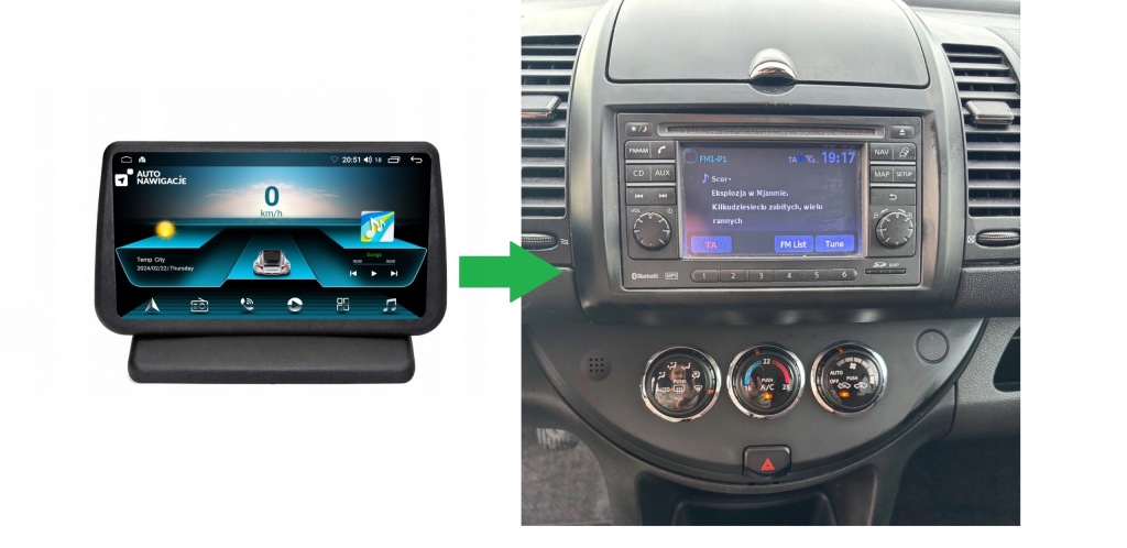 RADIO NAWIGACJA GPS NISSAN NOTE 2005-2012 ANDROID CARPLAY 2/64 GB
