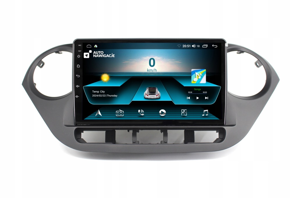 RADIO NAWIGACJA GPS HYUNDAI i10 2013+ ANDROID CARPLAY BLUETOOTH