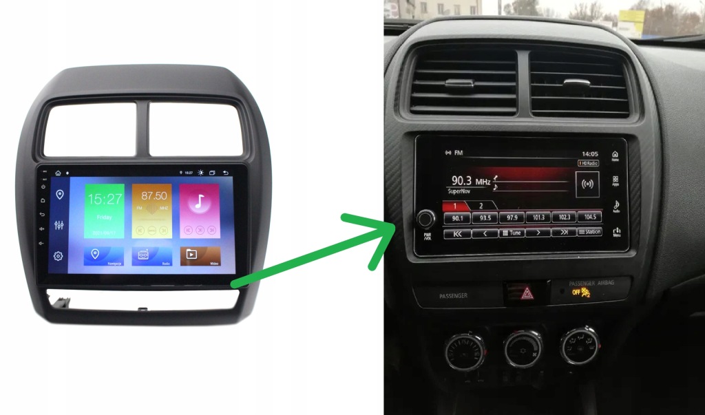 RADIO NAWIGACJA GPS MITSUBISHI ASX 2018-2021 ANDROID CARPLAY ANDROID AUTO